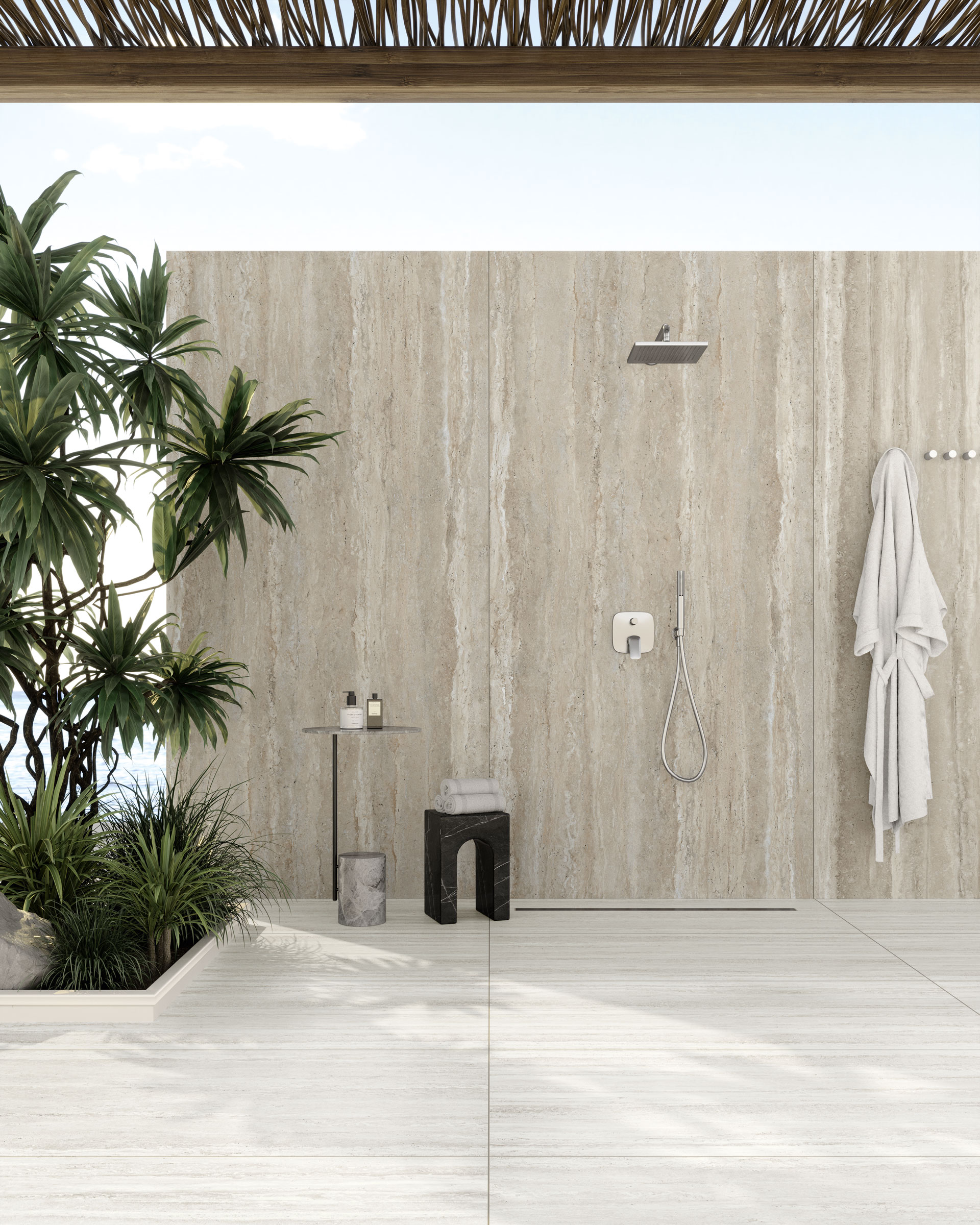 TRAVERTINE OUTDOOR PORCELAIN application photo 0