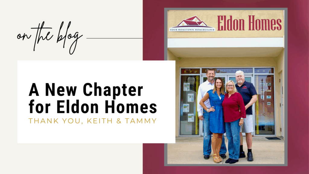 Keith Anderson, Tammy Anderson, Rob Hostrawser, and Fauna Justman standing in front of Eldon Homes