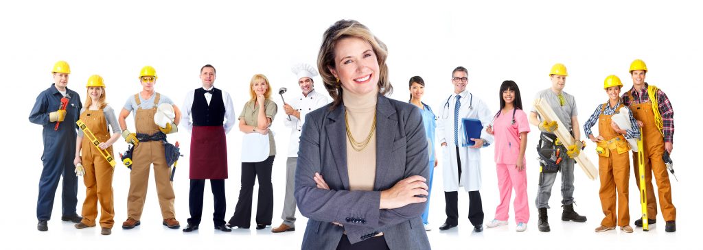 Group of professional workers business people. Isolated over whi Group of professional workers business people. Isolated over white background.