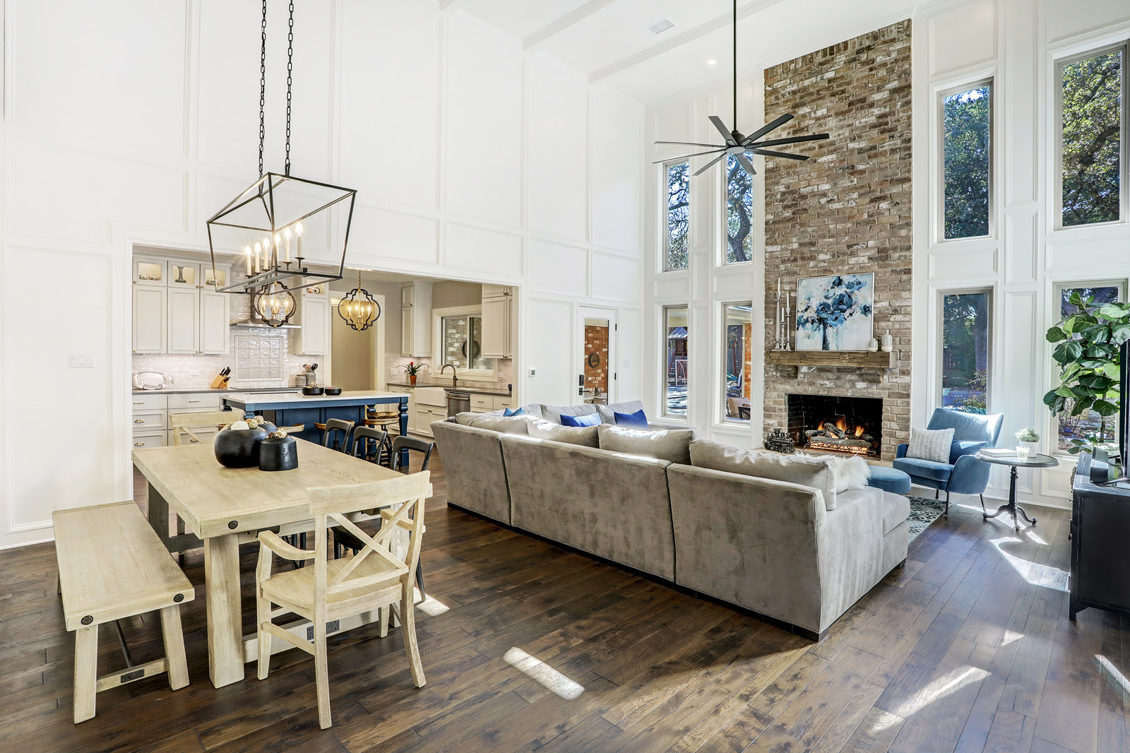 Great room toward fireplace
