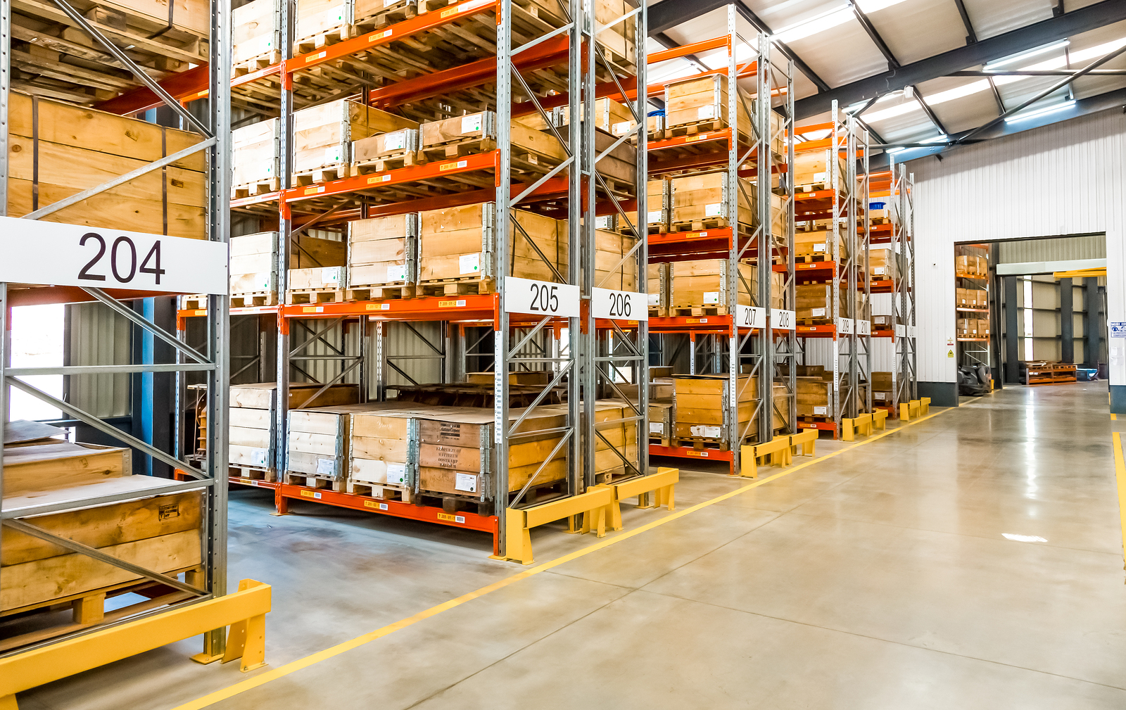 Warehouse Facility With High Shelves Johannesburg, South Africa - September 7 2016: Industrial Valve Manufacturing and Assembly Warehouse Facility