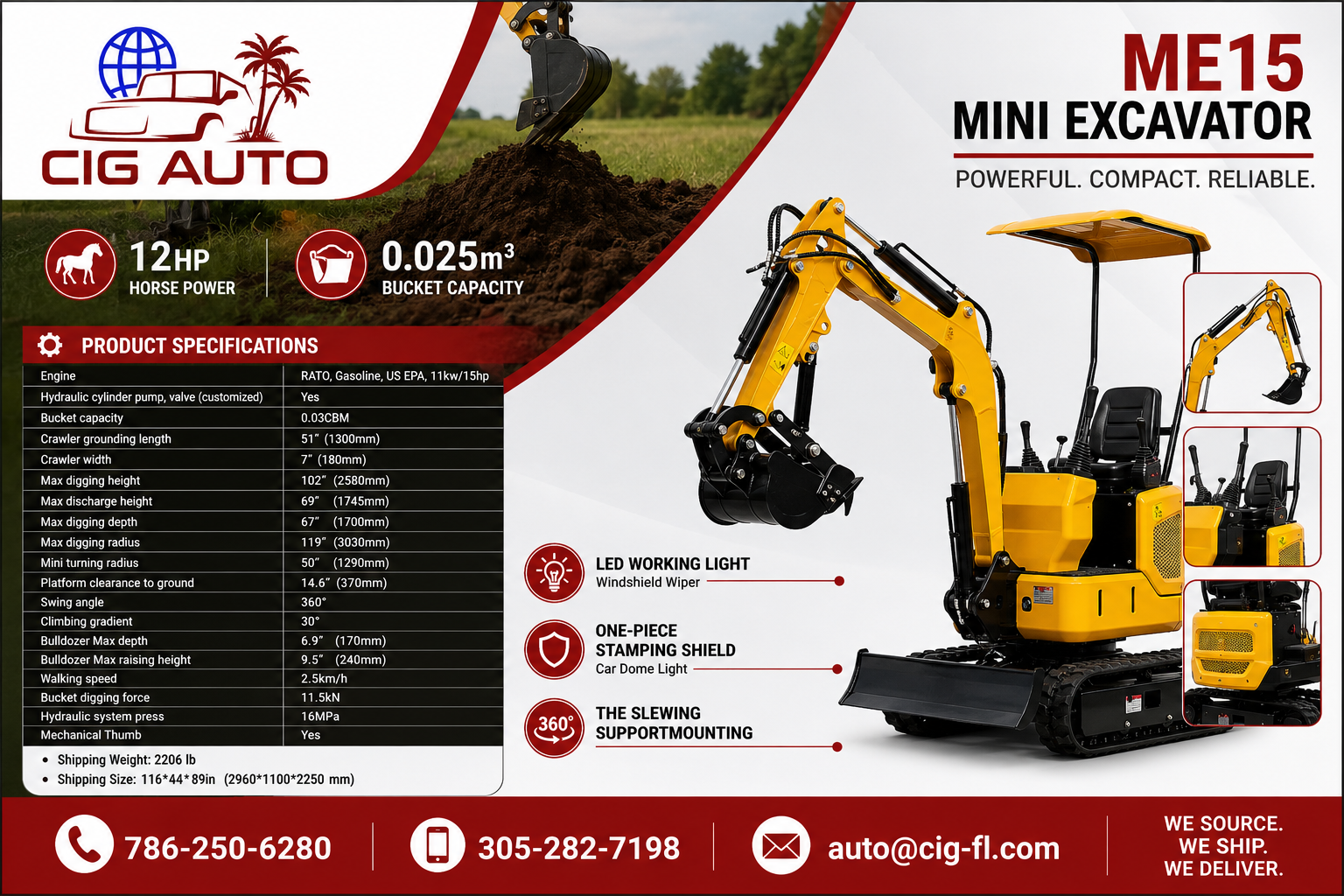 Mini Excavator (Yellow)